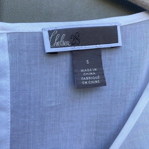 Chelsea 28 Women’s white Ruffled A-Line Embroidery Blouse Sz S - Picture 4 of 8